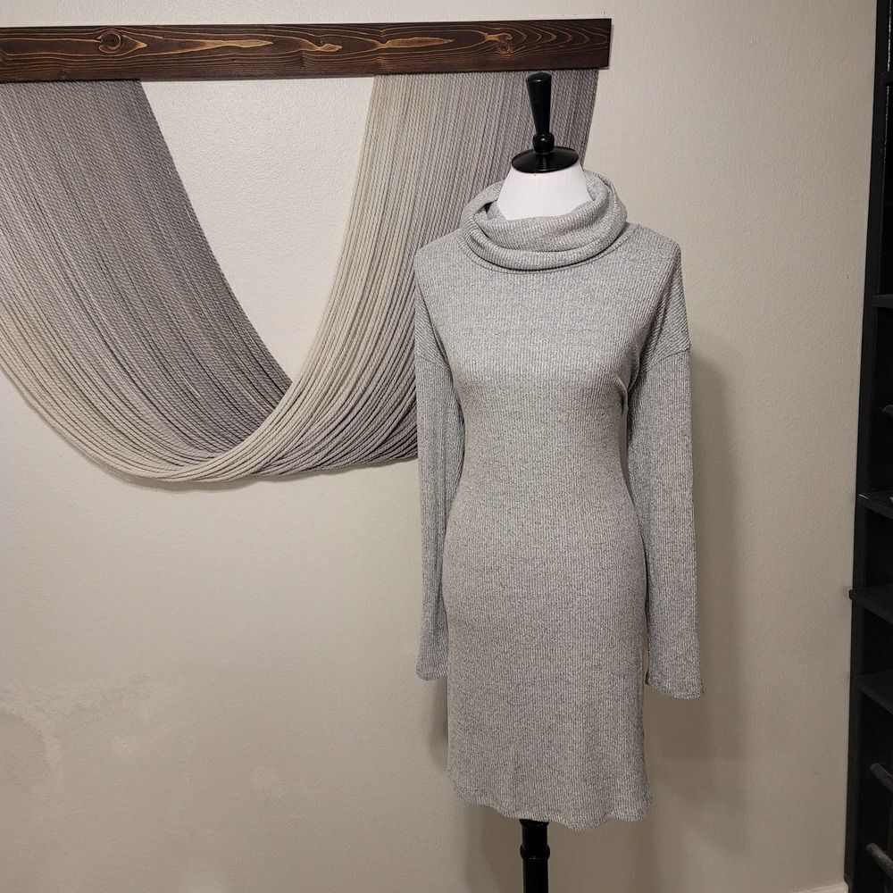GAP Ribbed Cowl Neck Sweater Dress Sz M